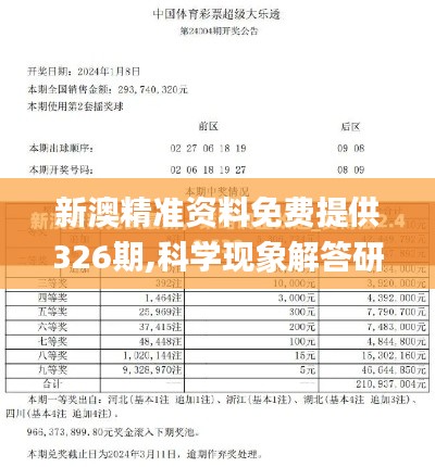 新澳精准资料免费提供326期,科学现象解答研究_IDK6.42.69和谐版