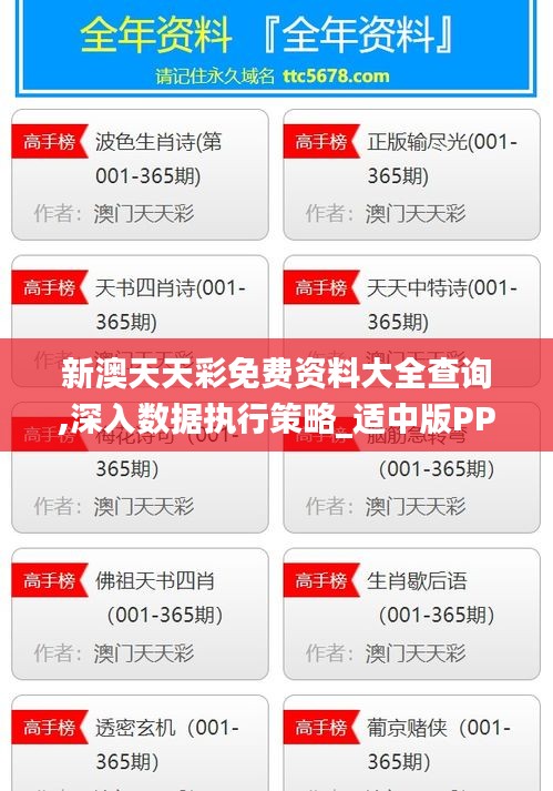 新澳天天彩免费资料大全查询,深入数据执行策略_适中版PPU9.68