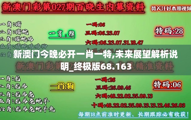 新澳门今晚必开一肖一特,未来展望解析说明_终极版68.163