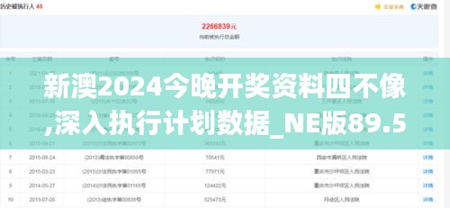 新澳2024今晚开奖资料四不像,深入执行计划数据_NE版89.503-6