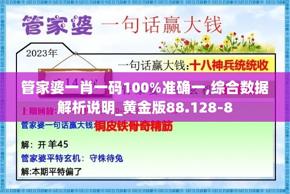 管家婆一肖一码100%准确一,综合数据解析说明_黄金版88.128-8