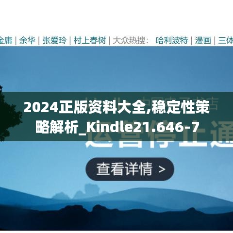 2024正版资料大全,稳定性策略解析_Kindle21.646-7