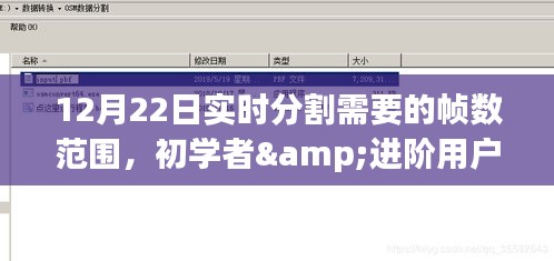 12月22日实时分割帧数范围详解，初学者与进阶用户的步骤指南