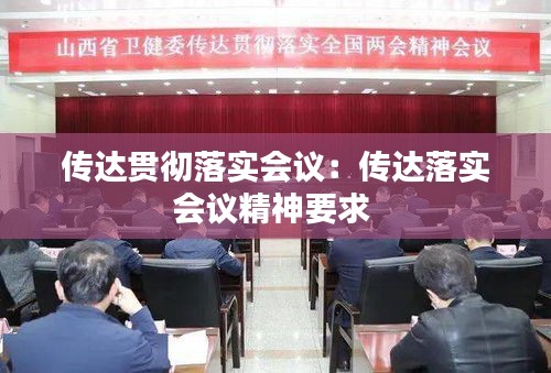 传达贯彻落实会议：传达落实会议精神要求 