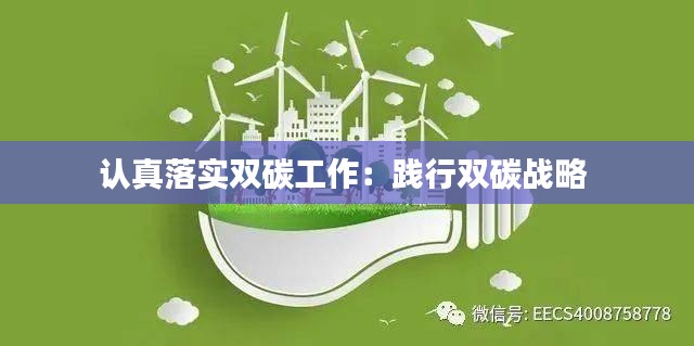 认真落实双碳工作：践行双碳战略 