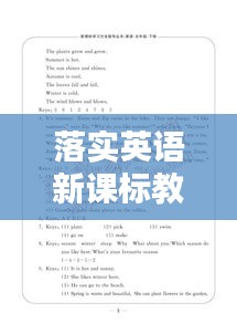 落实英语新课标教学举措：新课标下的英语教学 