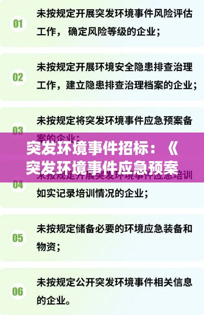 突发环境事件招标：《突发环境事件应急预案》 
