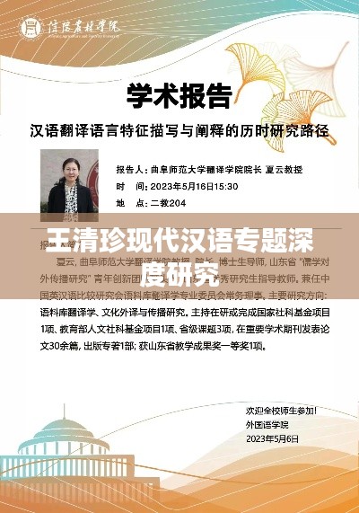 王清珍现代汉语专题深度研究
