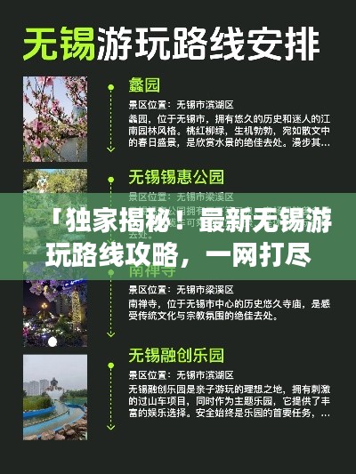 「独家揭秘！最新无锡游玩路线攻略，一网打尽魅力景点，绝佳行程图大放送！」