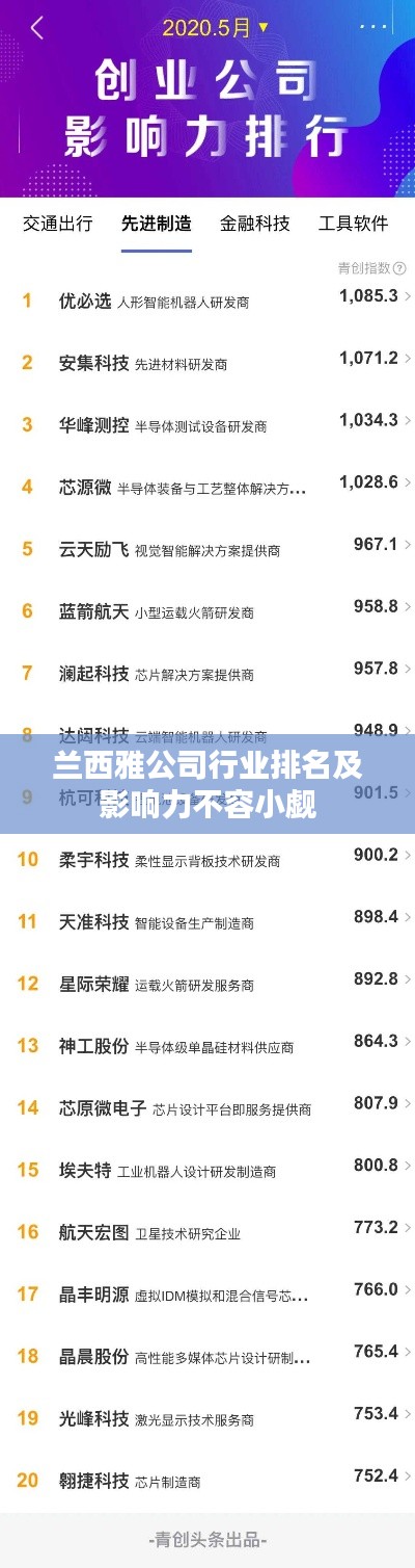 兰西雅公司行业排名及影响力不容小觑