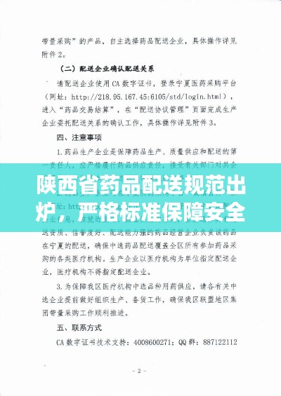 陕西省药品配送规范出炉，严格标准保障安全，助力医药行业健康发展！
