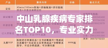 中山乳腺疾病专家排名TOP10，专业实力与医疗水平的典范展现