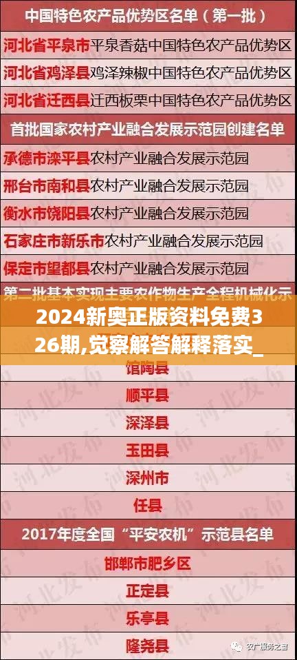 2024新奥正版资料免费326期,觉察解答解释落实_GGJ1.20