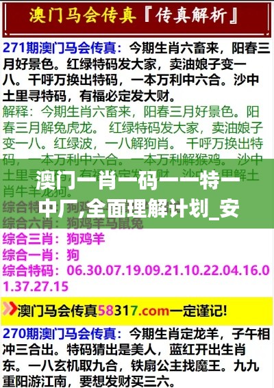 澳门一肖一码一一特一中厂,全面理解计划_安卓款57.699