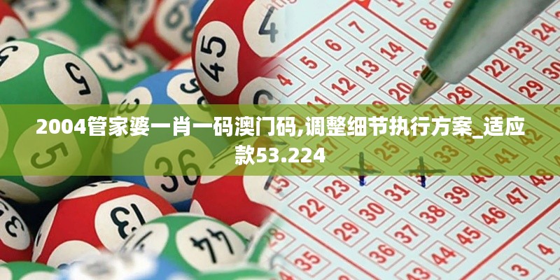 2004管家婆一肖一码澳门码,调整细节执行方案_适应款53.224