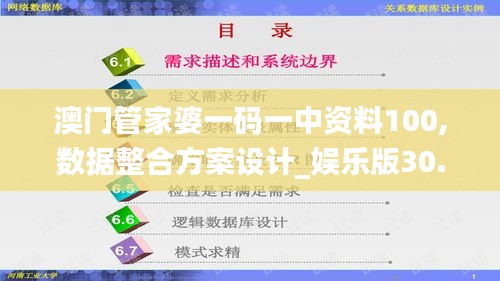 澳门管家婆一码一中资料100,数据整合方案设计_娱乐版30.184-7