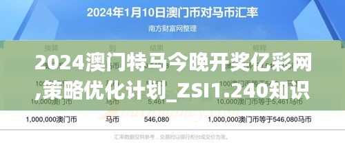 2024澳门特马今晚开奖亿彩网,策略优化计划_ZSI1.240知识版