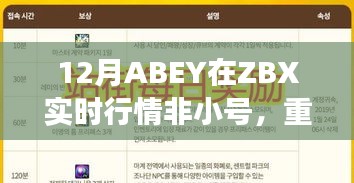 12月ABEY在ZBX实时行情大放异彩，投资机会与非小号重磅来袭