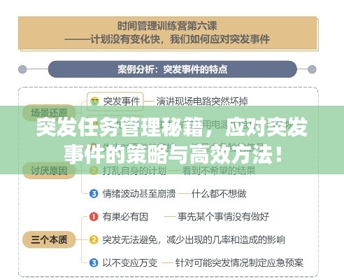 突发任务管理秘籍，应对突发事件的策略与高效方法！